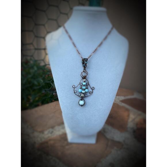 Artisan Larimar and Aquamarine Necklace - Picture 10 of 11